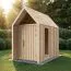 Ripostiglio con finestra triangolare | Finitura naturale | Superficie: 4,50 m² | Stile scandinavo | Tetto a due falde | Dimensioni esterne: 162,4 x 207,7 cm | Malmö 27