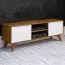Mobile porta TV "Timaru" 26 | Rovere selvatico oliato/bianco | Parzialmente massello | 48 x 134 x 40 cm