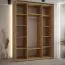 Armadio rovere con specchio Mina | Ampio spazio | Ante scorrevoli | Maniglie nere | 235,2 x 170 x 60 cm