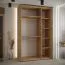 Armadio scorrevole Mina bianco e rovere | 235,2 x 150 x 60 cm | Maniglie nere | Salvaspazio