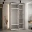 Armadio Mina bianco | Ante scorrevoli salvaspazio | Doghe effetto nero | Maniglia acciaio nero | 235,2 x 130 x 60 cm | Look moderno