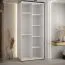 Guardaroba Mina con ante scorrevoli | Specchio integrato | Bianco e quercia | Maniglie nere | 235,2 x 100 x 60 cm
