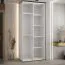 Armadio Mina bianco con ante scorrevoli a specchio | Maniglie nere | Spazio extra | 235,2 x 120 x 60 cm
