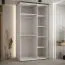 Armadio a specchio Mina 1,4 m | Bianco e quercia | Ante scorrevoli | Maniglie nere | 235,2 x 140 x 60 cm