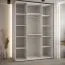 Armadio Mina bianco con ante scorrevoli e specchi | Maniglie nere in metallo | Salvaspazio | 235,2 x 160 x 60 cm | Ampio spazio interno