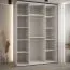 Armadio Mina con ante scorrevoli e specchio | Bianco e quercia | Spazzole antipolvere | 235,2 x 180 x 60 cm | Ampia capacità