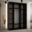 Armadio nero Mina | Ante scorrevoli salvaspazio | Design moderno | Maniglie in metallo | 235,2 x 180 x 60 cm