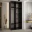 Armadio Mina ante scorrevoli con specchio | Nero e quercia | Salvaspazio 235,2 x 120 x 60 cm | Per soggiorno