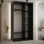 Armadio Mina bianco/nero con ante scorrevoli e specchio | Design moderno | Ampio spazio | 235,2 x 140 x 60 cm