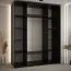 Armadio scorrevole Mina nero e quercia con specchi | 235,2 x 200 x 60 cm | Spazio organizzato