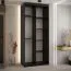 Armadio a specchio Mina bianco e quercia | Maniglie nere in metallo | Salvaspazio 235,2 x 110 x 60 cm | Ripiani multipli | Adatto al soggiorno