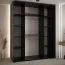 Armadio nero Mina con specchi | Maniglie in metallo nero | Salvaspazio | 235,2 x 190 x 60 cm