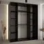 Armadio nero Mina con ante scorrevoli | Design moderno | Maniglie in metallo nero | Salvaspazio | 235,2 x 200 x 60 cm