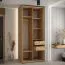 Armadio Mina 1,1 m rovere | Ante scorrevoli | Look moderno | Robusto | Maniglie acciaio nero