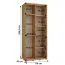 Armadio nero Mina con ante scorrevoli | Spazzole antipolvere | Ampio spazio | Specchio grande | 235,2 x 110 x 60 cm