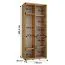 Armadio nero Mina con ante scorrevoli | Spazzole antipolvere | Ampio spazio | Specchio grande | 235,2 x 110 x 60 cm