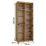 Armadio Mina ante scorrevoli con specchio | Bianco/Nero | Design moderno | Spazioso | 235,2 x 120 x 60 cm
