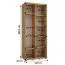 Armadio Mina ante scorrevoli con specchio | Bianco/Nero | Design moderno | Spazioso | 235,2 x 120 x 60 cm