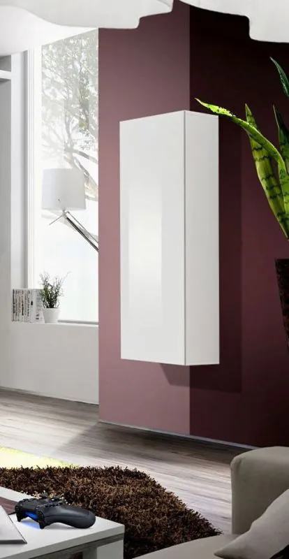 Pensile da parete Raudberg 22 bianco | 126 x 40 x 29 cm | Apertura push-to-open | Design moderno salvaspazio