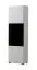 Vetrinetta moderna "Idos" 03 | Bianco lucido e nero | 1 anta in vetro | 6 scomparti | 190 x 58 x 35 cm