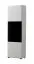 Set soggiorno Idos 6 pezzi | Bianco lucido e nero | Design moderno con vetro Parsol