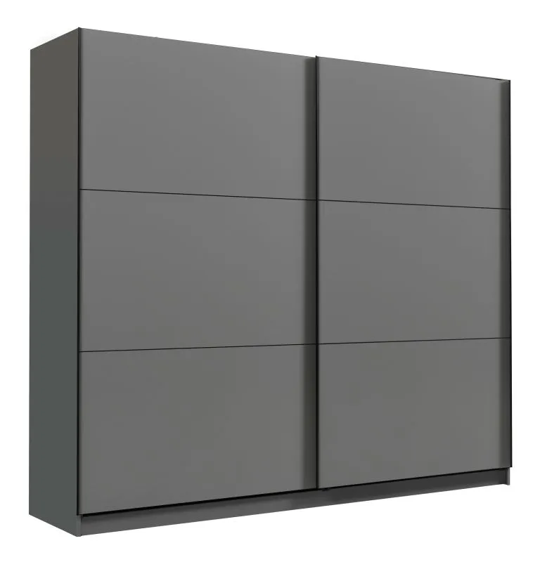 Armadio ad ante scorrevoli "Kule" 08, color grigio grafite, 10 scomparti, 210 x 217 x 62,5 cm