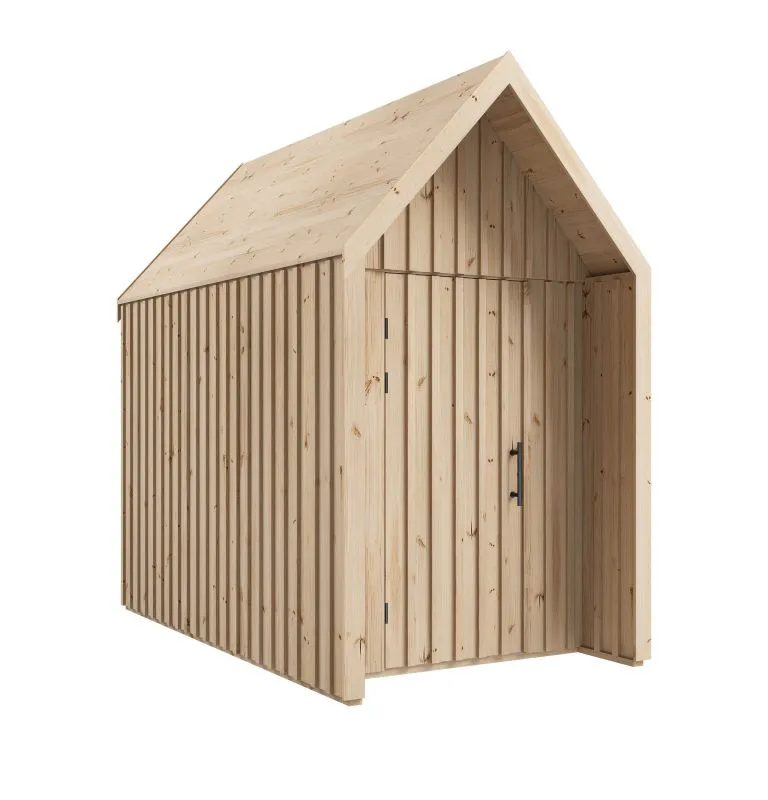 Casetta da giardino in abete massiccio | Finitura naturale | Superficie di base: 4,64 m² | Stile scandinavo | Tetto a due falde | Dimensioni esterne: 162,4 x 285,7 cm | Malmö 29