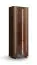 Vetrinetta "Loir" 05, color tabacco, rovere massello, oliato, piano in travertino, illuminazione a LED, pannello in HDF, 68 x 41 x 206 cm