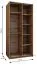 Armadio ad ante scorrevoli "Tampa", color rovere Artisan, 2 ante scorrevoli, 6 scomparti, 2 barre appendiabiti, Sistema "Soft-Close", bordi in ABS, 245,5 x 100 x 64 cm