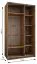 Armadio ad ante scorrevoli "Tampa", nero, 2 ante scorrevoli, 6 scomparti, 2 barre appendiabiti, Sistema "Soft-Close", bordi in ABS, 245,5 x 130 x 64 cm