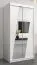 Armadio ad ante scorrevoli "Guajara" 01 con specchio, bianco opaco - 200 x 100 x 62 cm (h x l x p)