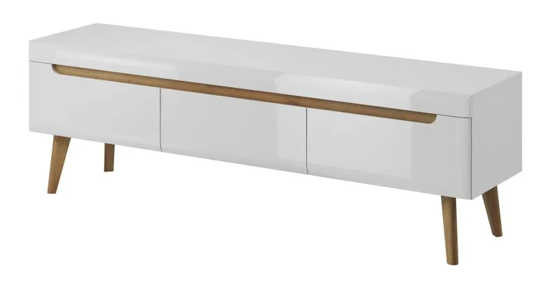 Mobile TV con 3 cassetti | Rovere Riviera e Bianco | 50 x 160 x 40 cm | Cathcart 04