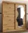 Guardaroba scorrevole Lagginhorn 13 | Rovere Artisan | 1,8 m | Specchio | 10 scomparti | 2 barre appendiabiti | Guide in alluminio