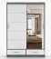 Armadio scorrevole Lusatian 06 | Bianco/Grigio | Specchio | 2 ante | 6 scomparti | 2 cassetti | 218 x 150 x 61 cm