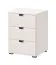 Comodino Pecini 02 | Bianco e nero elegante | 2 cassetti | Bordi ABS | 63 x 45 x 40 cm