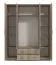 Armadio battente grigio rovere | 2 ante specchio | 2 cassetti | 11 scomparti | 205 x 160 x 52 cm