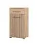 Scarpiera Paduna 04 | Rovere Artisan | 1 anta, 1 cassetto, 3 scomparti | Maniglie e gambe nere | 101,5 x 54,5 x 40 cm