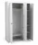 Armadio Barbe 04 | 3 ante a specchio | 7 scomparti | Bianco opaco/Rovere | 206 x 137 x 56 cm