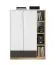 Cassettiera moderna Mackinac 05 | Bianco, rovere e grafite opaco | 140 x 101 x 40 cm | 2 ante, 8 scomparti, soft-close