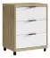 Cassettiera su ruote Merosina 04 | Rovere Artisan e Bianco | 60 x 50 x 37 cm | Facile da spostare