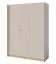 Armadio moderno Sampont 01 | Beige e rovere chiaro | 195 x 145 x 52 cm | 12 scomparti | Robusto e resistente