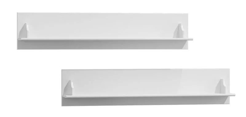 Mensole da parete Gyronde 08 | Set 2 pezzi | Pino massiccio laccato bianco | 25 x 120 x 15 cm