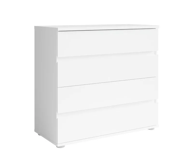 Cassettiera Almopia 03 bianca | 4 cassetti spaziosi | Bordi in ABS | 85 x 91,5 x 42 cm | Design moderno