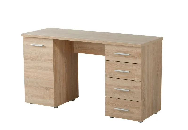 Scrivania Arande 01 | Rovere Sonoma | 1 anta, 2 scomparti, 4 cassetti | 75,5 x 135 x 50 cm | Bordi ABS