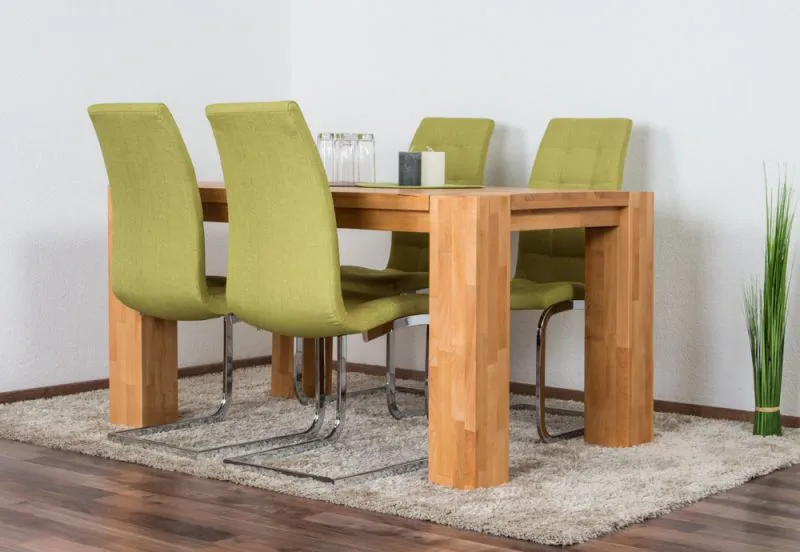 Tavolo pranzo in faggio massello oliato | 140 x 90 cm | Design moderno Wooden Nature 115