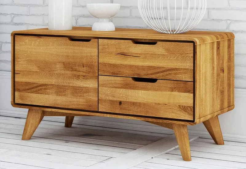 Cassettiera Timaru 16 | Rovere massello selvatico oliato | 48 x 90 x 40 cm | Design premium