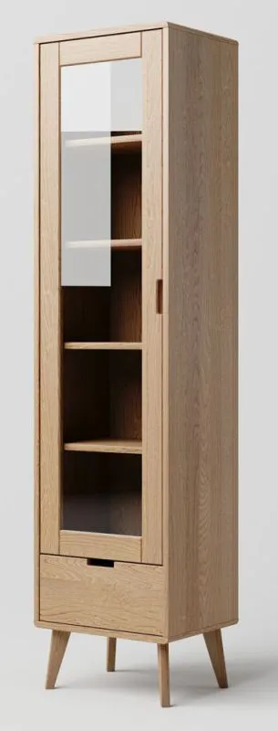 Vetrinetta Aurornis 08 in rovere massiccio naturale | 200 x 50 x 40 cm | Design moderno, qualità artigianale
