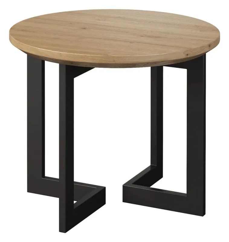 Tavolino da salotto "Slatina" 31 | rovere naturale e nero | 60 x 60 x 50 cm | Design elegante