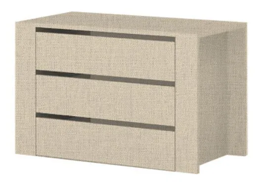 Cassettiera interna armadio beige | 88 x 57 x 45 cm | Truciolato decorato tessuto | Soft Close | Bordi ABS
