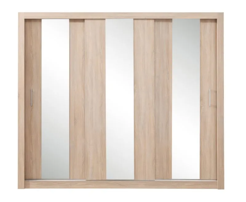 Armadio scorrevole Zwalm 01 | Rovere | 215 x 250 x 60 cm | Design moderno e funzionale